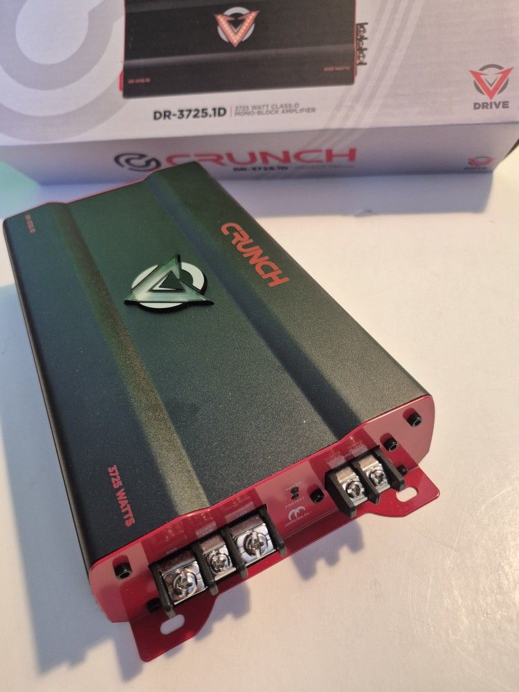 CRUNCH 3725 WATTS MONOBLOCK 1 OHM STABLE BUILT IN CROSSOVER WITH BASS CONTROL CAR AMPLIFIER ( BRAND NEW PRICE IS LOWEST INSTALL NOT AVAILABLE )