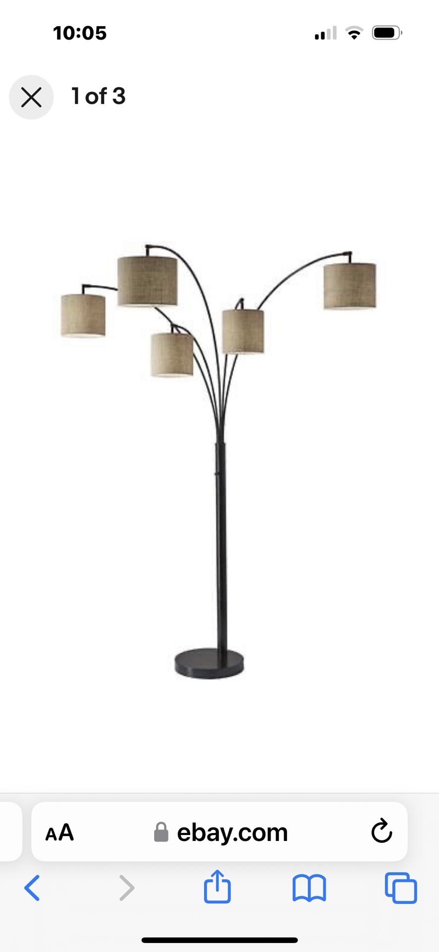 Adesso Trinity 5 Shade Arc Floor Lamp 82”