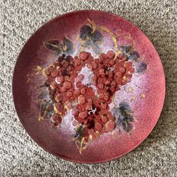 Mesick Studios Convival Ware Enamel on Copper Decorative Plate, 11 5/8”