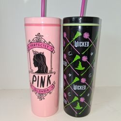 New 2 Glinda Wicked 23oz Tumblers & Straws