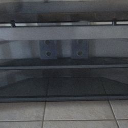 High-quality Bush Industry TV & Entertainment Console Stand Large Glass Grey Silver 