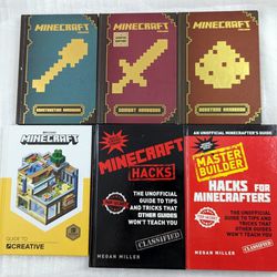 MINECRAFT BOOKS (6) - Handbooks, Guides, Hacks