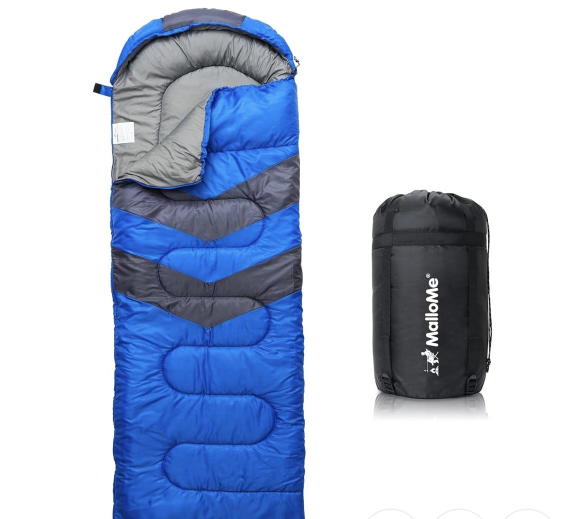 MalloMe Sleeping Bags for Adults Cold Weather & Warm - Backpacking Camping Sleeping Bag for Kids 10-12, Girls, Boys - Lightweight Compact Camping Esse