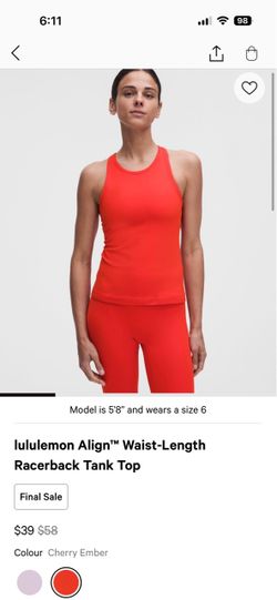 Lululemon Align Waist Length Racerback Tank