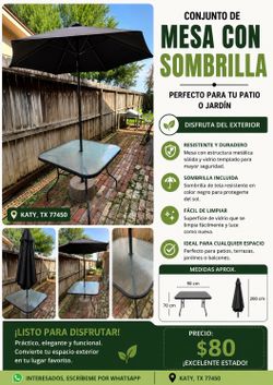 Mesa con Sombrilla