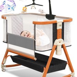3 in 1 Bassinet,Baby Bassinets Bedside Sleeper with Musical Toy