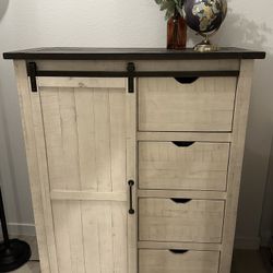 Real Wood Storage Cabinet With Metal Hardware Sliding Barn Door