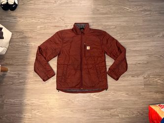 Carhartt Gilliam Jacket Mens Sz M Burgundy Insulated Quilted Puffer Coat 102208