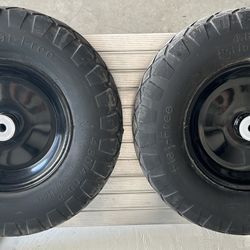 Two Wheels for wheelbarrow or utiliuty cart, non-pnumatic, NO tube