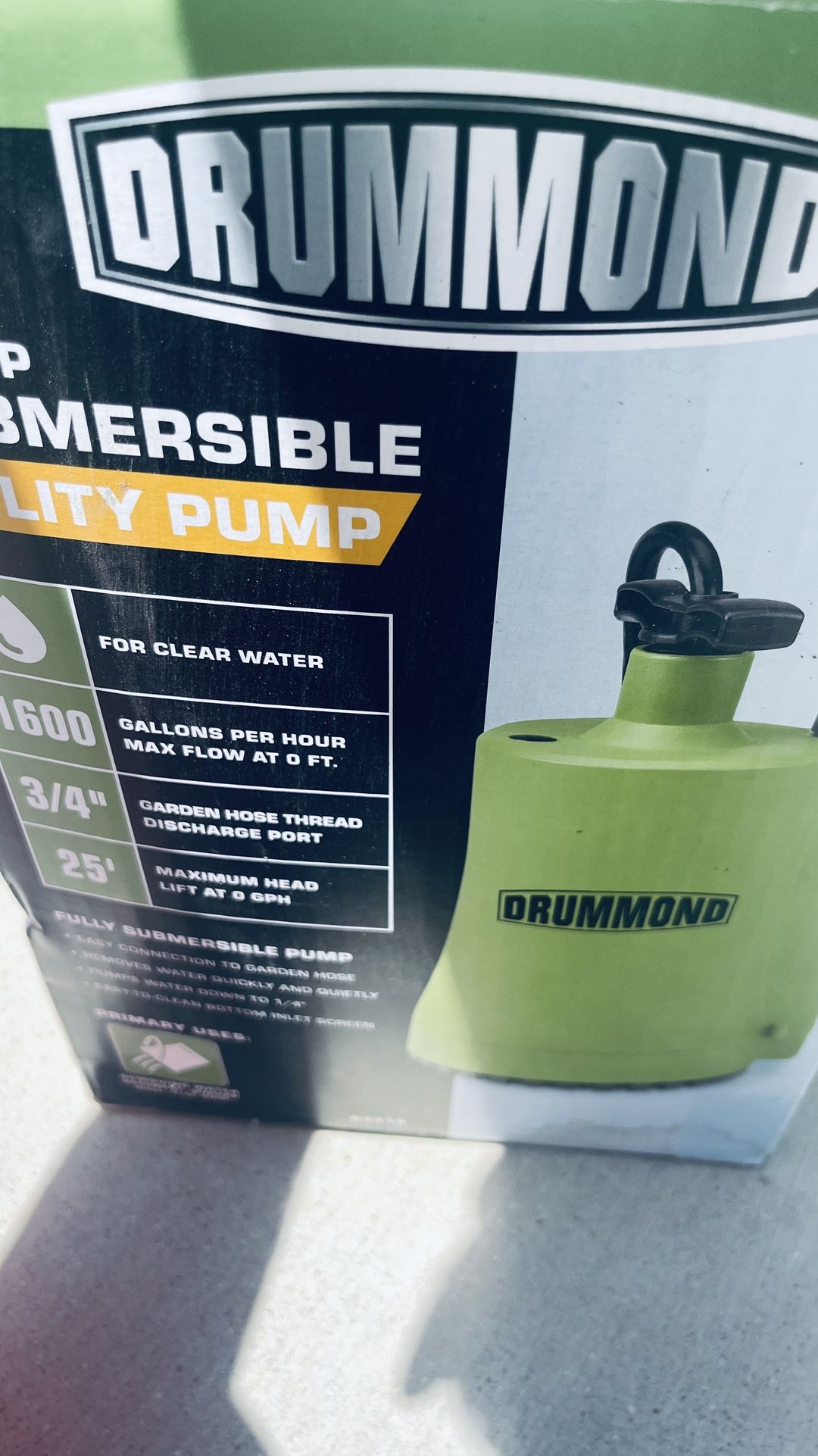 Utility Pump. Drummond 1/3 Hp
