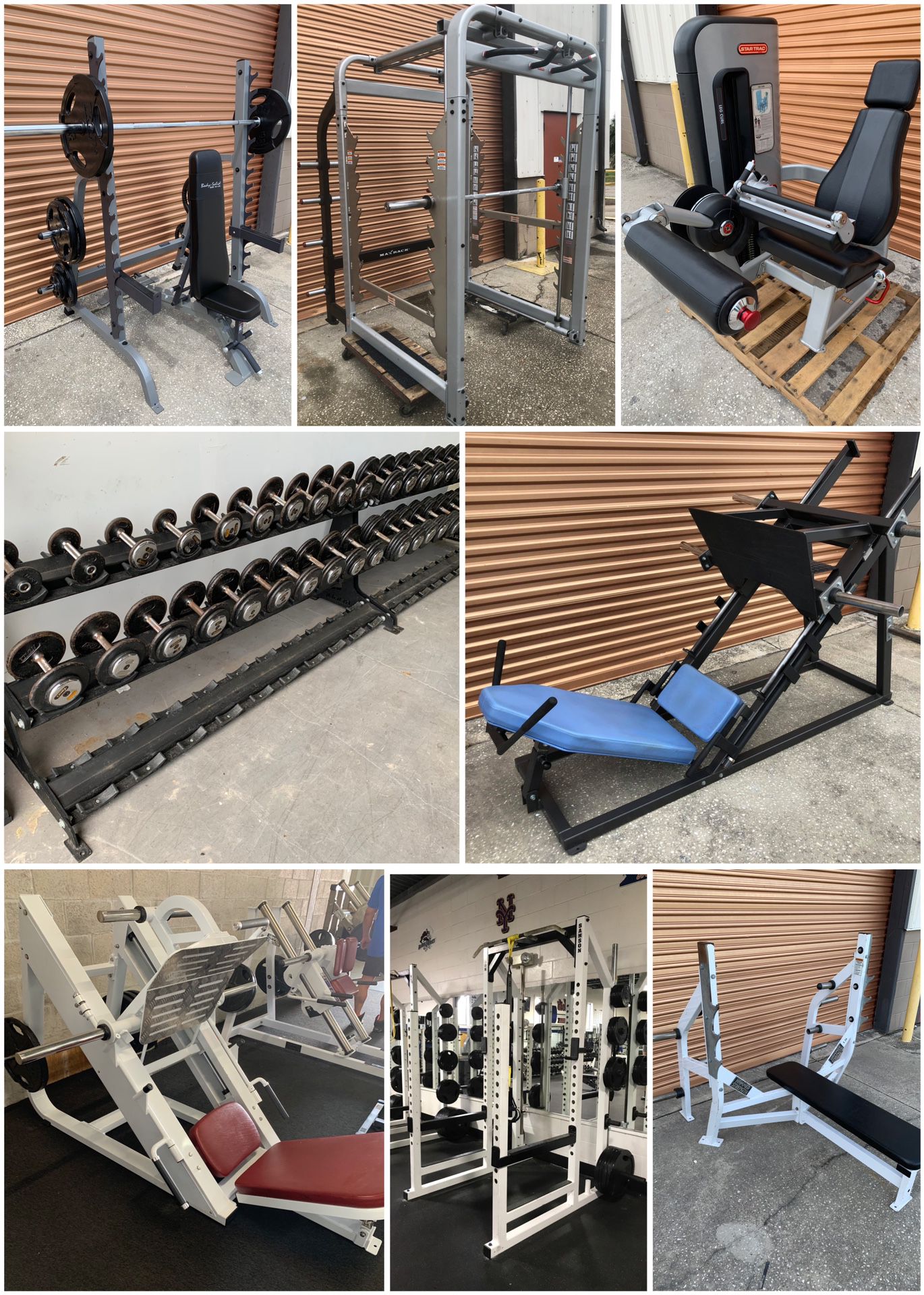 Davenport Fitness Equipment- Smith Machines, Olympic Squat Racks, Leg Press, Dumbbells, Weight Benches Plates