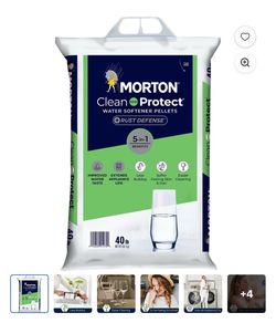 Morton Clean and Protect Plus Rust Defense Water Softener Salt Pellets, 40lb