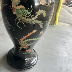 ASIAN BLACK LACQUER FLOOR BASE 100% REAL WOOD