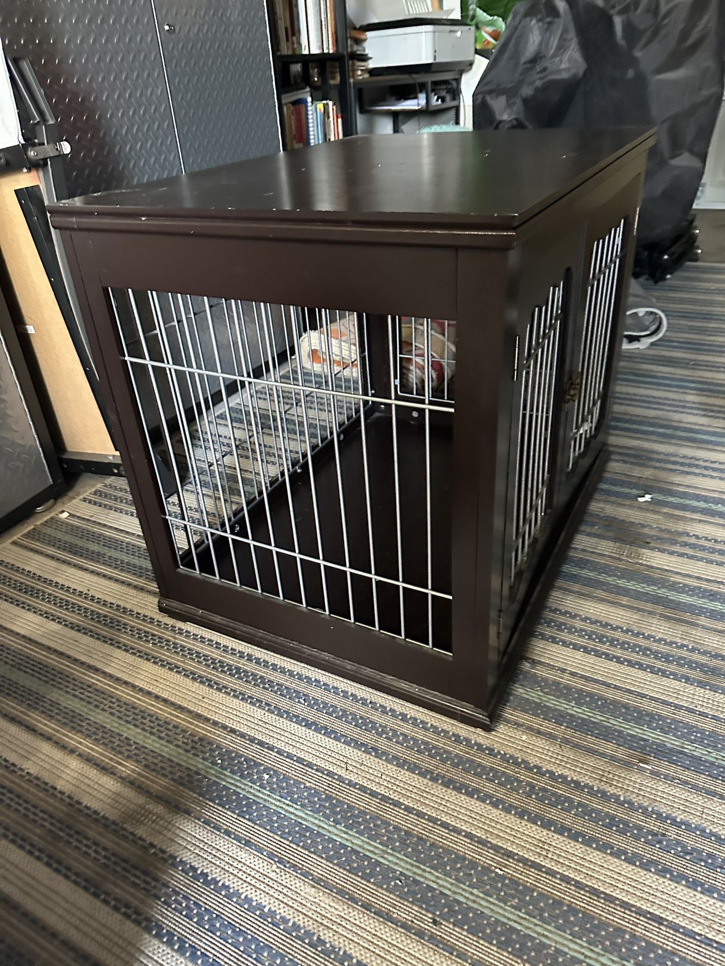 Petco Unipaws Pet Crate, Wooden Wire Dog Kennel in Espresso, 32 L X 23 W X 26 H