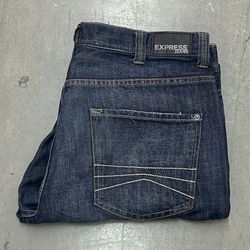 Men’s EXPRESS JEANS Boot Cut SIZE 38W 34L 👀(please read description)