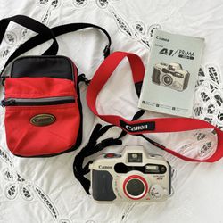 Canon Sure Shot A-1 / Prima AS-1 35mm Film Camera Waterproof + Case /Manual/Battery