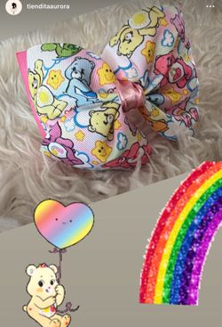 New! Large Care Bears Boutique Hair Bow