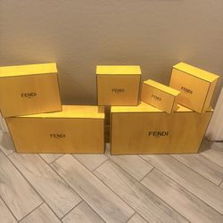 6 Designer Fendi Empty Boxes Authentic 