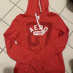Vintage Aeropostale Red Hoodie Sweatshirt -Size Large