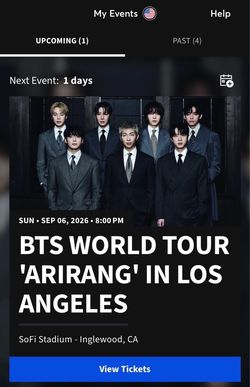 BTS World Tour Single Ticket