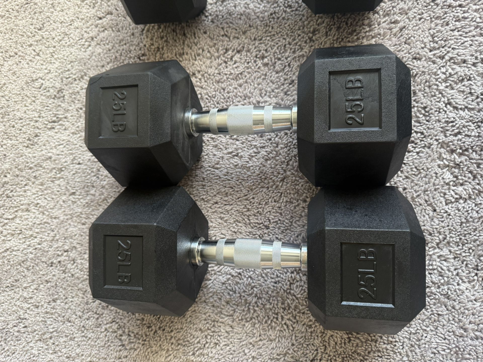 Rubber  Hex  Dumbbells 5-25lb