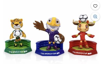 FIFA 2026 World Cup Official Licensed Mascot Figurines Set of 3 (Maple, Zayu & Clutch), Collectable Soccer Figures