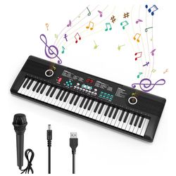 61 keys keyboard piano, Electronic Digital Piano with Built-In Speaker Microphone