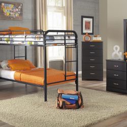 Black twin bunk bed brand new in box