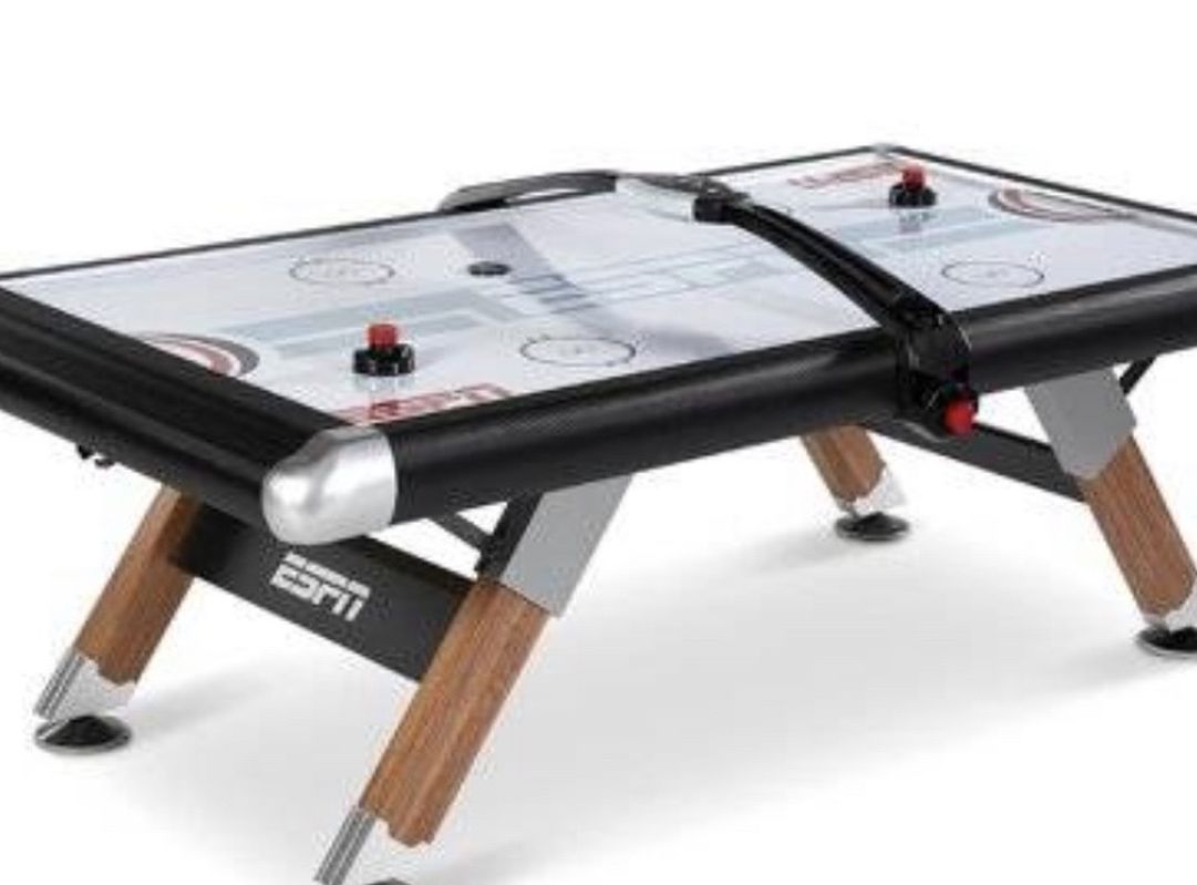 ESPN Belham Collection 8 Ft. Air Powered Hockey Table with Overhead El - L