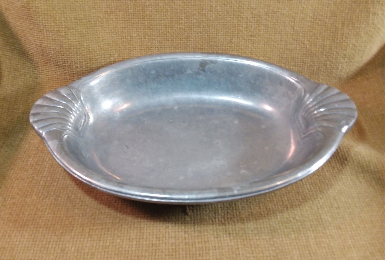 Vintage Pewter Shell Handled Dish