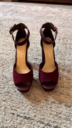 Jessica Simpson Burgundy Platform Heels