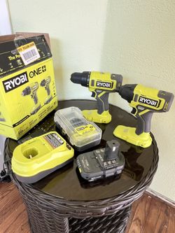 Ryobi 18V Cordless 2-Tool Combo Kit W/ Drill And Driver Bit Set / NEW/ 1x Battery 