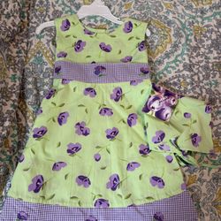 Brand New Girls Purple & Green Dress - size 4T - clothes - kids gift Christmas - Simi valley 