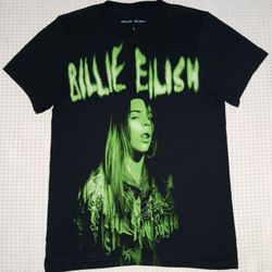 Billie Eilish Green Photograph Electronic Pop Music Shirt Women's Size Small $10