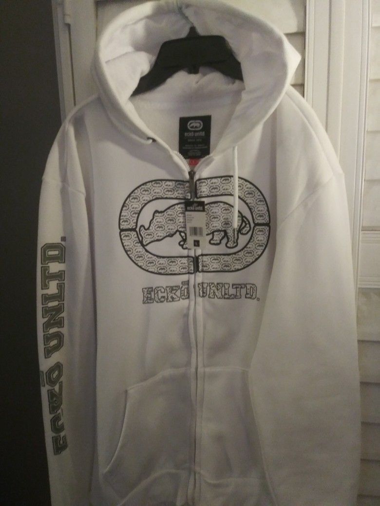 ECKO UNLTD. White Zip-Up Hoodie