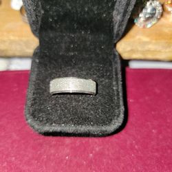 Mens Size 11 Frosted Stainless Steel Band