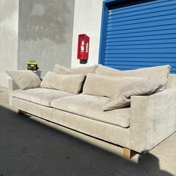 West Elm Light Taupe Distressed Velvet Couch 🛻Delivery Available🛻
