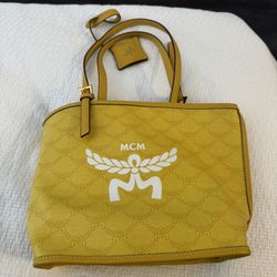 Authentic mcm Mini Yellow Tote 