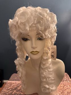 White Curly Braided Costume Wig for Women - Unbranded