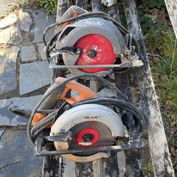 2 Rigid Circular Saws, 6.5” & 7 1/4” $20 For Both