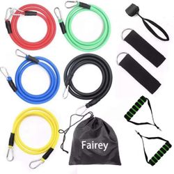 Resistance Bands Set, 11Pcs Portable Exercise Band, Work Out Bands with Handles, Training Tubes with Door Anchor & Leg Ankle Straps for Home Workouts,