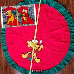 Winnie The POOH Tree Skirt + Christmas Stockings 