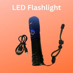 LED Flashlight Torch with Zoom Functionality - 3000 Lumens