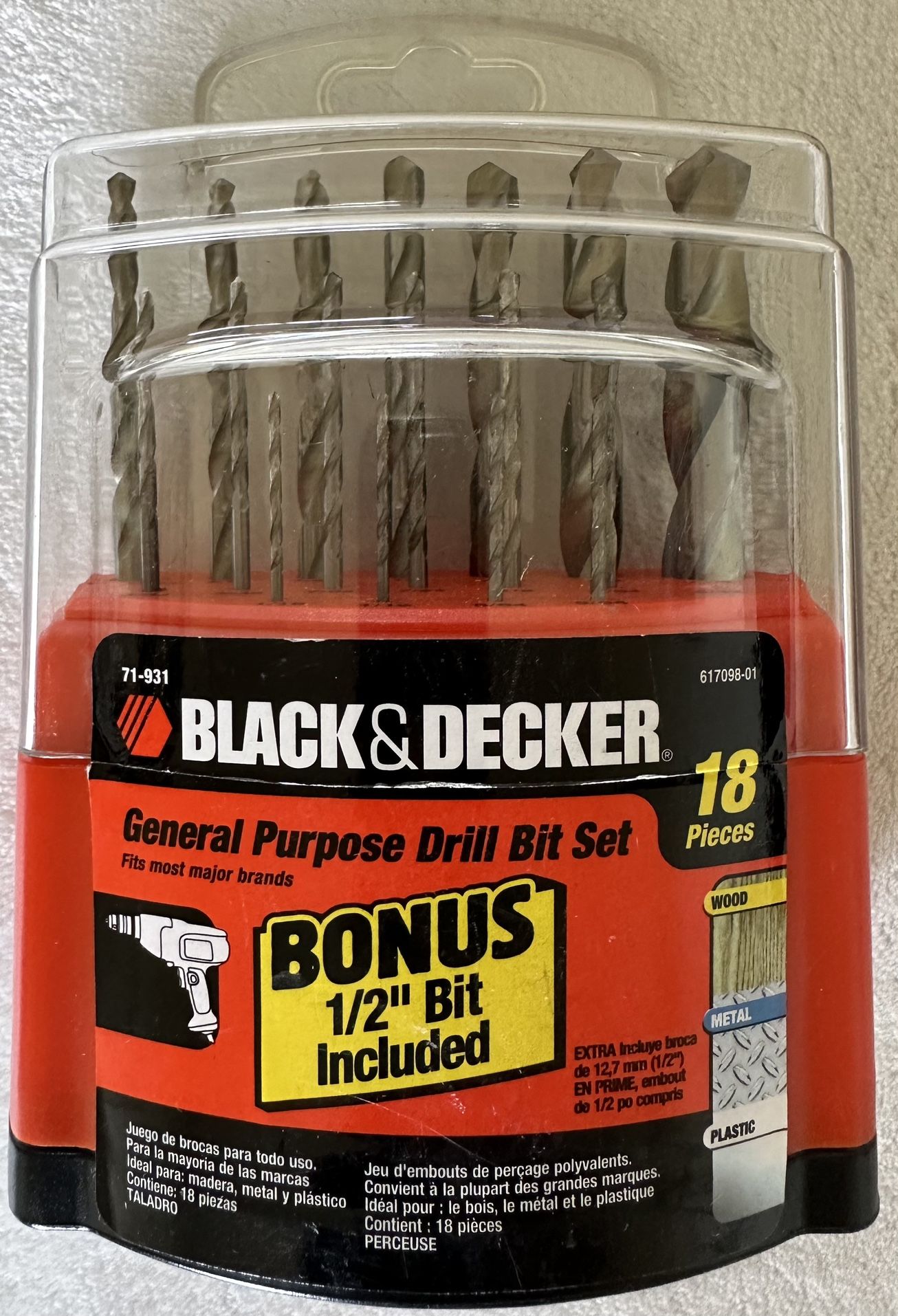 Black And Decker, General Purpose Drill Bit Set