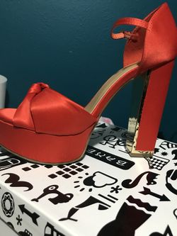 Bamboo red orange heels