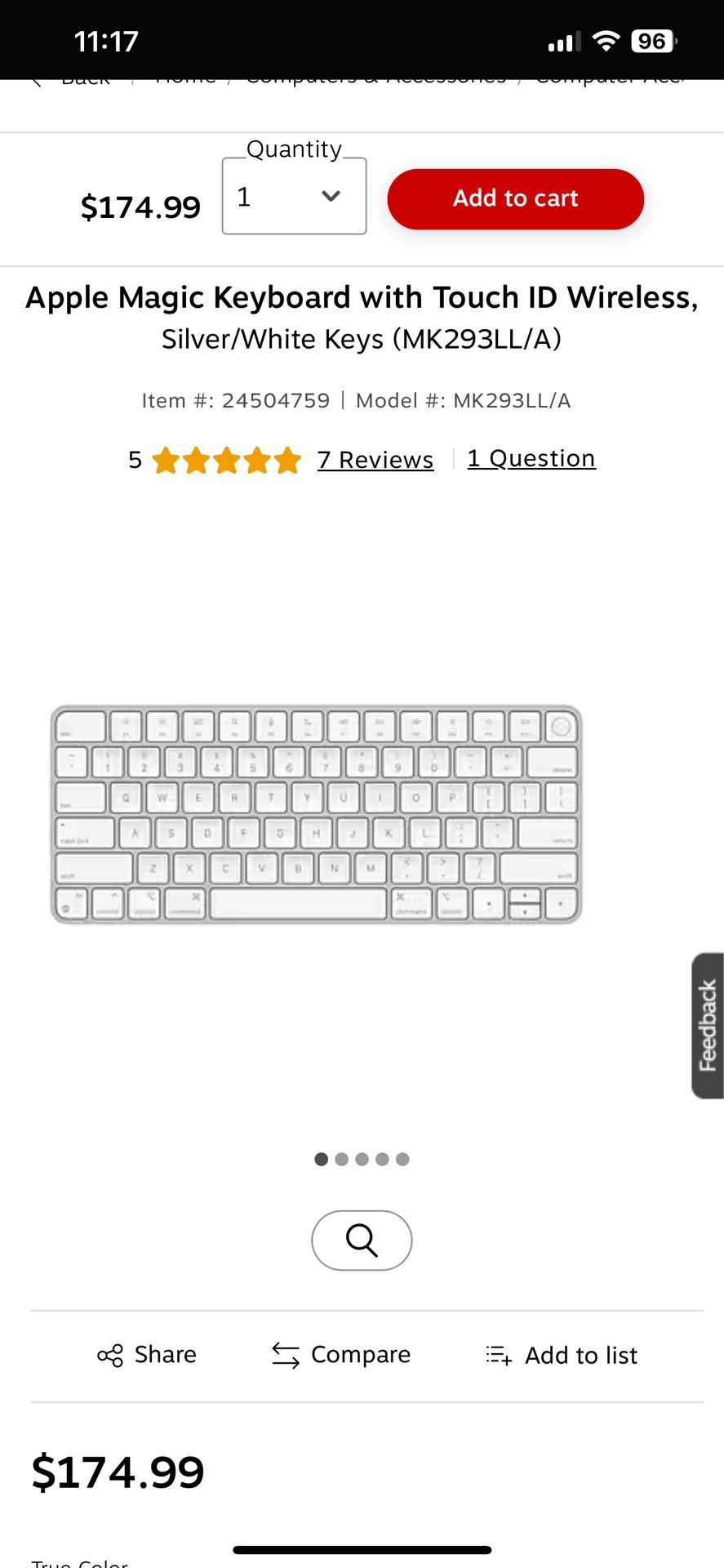 Apple Magic Wireless Keyboard with Touch ID