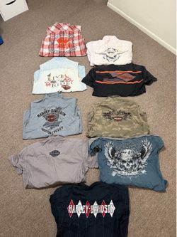 Harley davidson shirts, tanktops, button up vest and button up polo