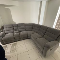Gray Recliner Sectional 