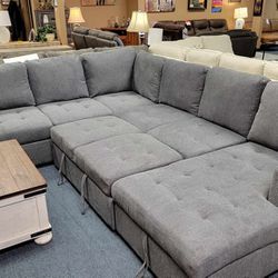 U Shape Modular Sleeper Sectional Couch With Storage Chaise Color Options⭐ Sectional, Couch, Sofa, Loveseat, Recliner, Chair, Mattress, Bed, Table, . 