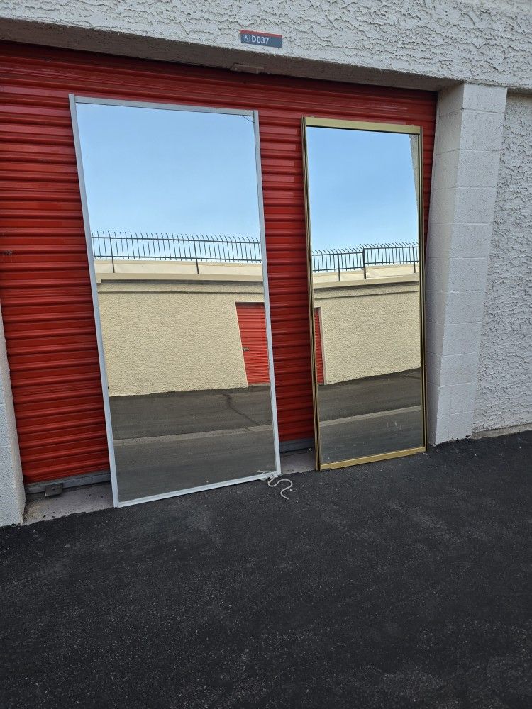 White & Gold Closet Mirror's